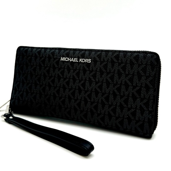 Michael Kors Large Continental Wallet Black Signature - Picture 1 of 8